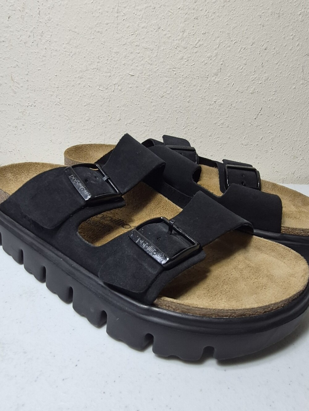 Birkenstock Papillio Sandals 2 Strap Buckle Size EU42 US 11 Suede Chunky Arizon